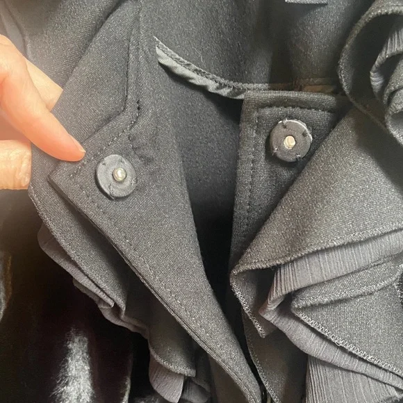 Alfani Black Ruffled Vest with Velvet Front Size L - Picture 6 of 8